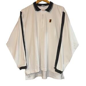 Vintage 90s Nike Challenge Court Quart Zip Long Sleeve Polo Shirt Y2K M ~Flaws~